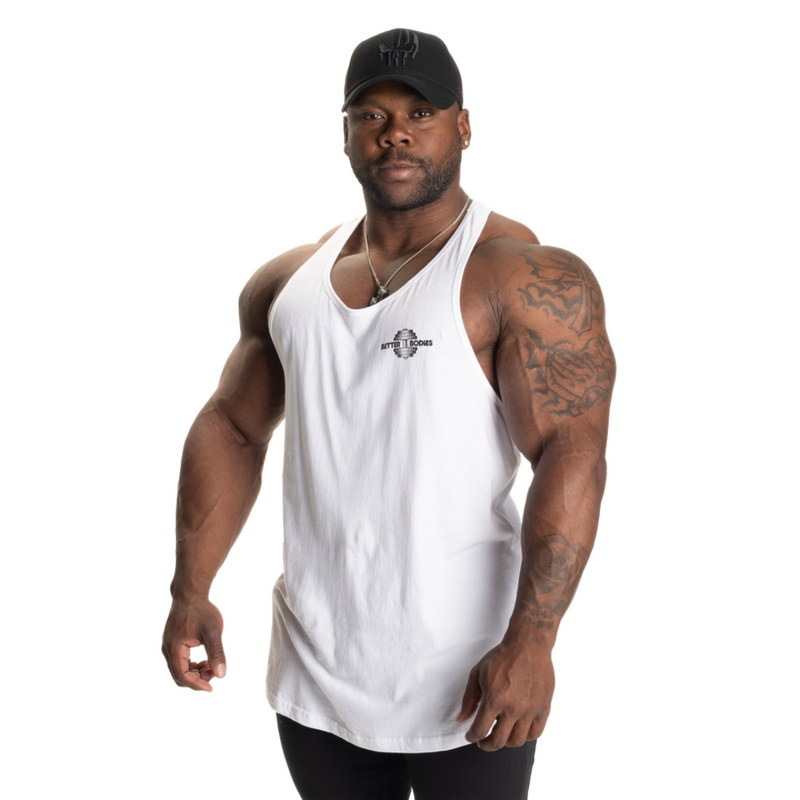 Essential T-Back, white V2-Miesten hihattomat paidat-Better Bodies-S-Aminopörssi