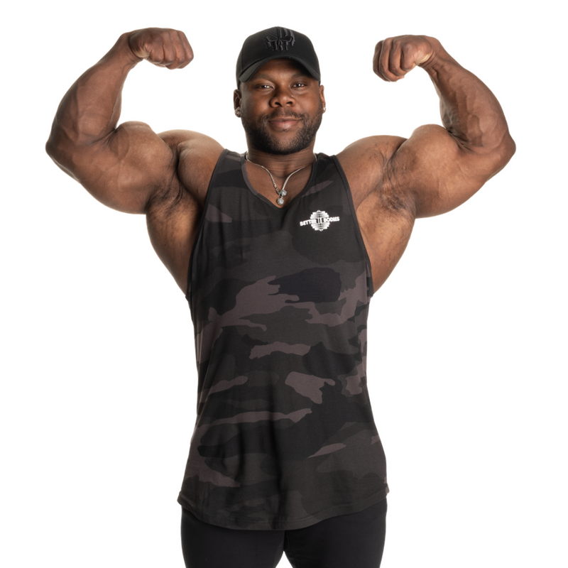 Essential T-Back V2, dark camo-Miesten hihattomat paidat-Better Bodies-S-Aminopörssi