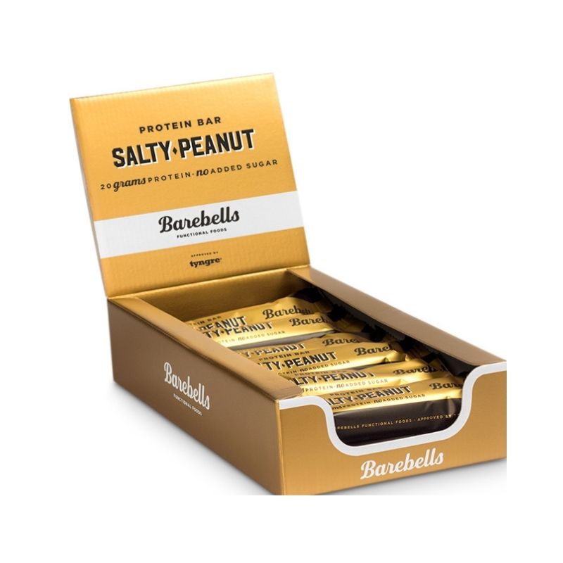 Protein Bar laatikko, 12 kpl x 55 g-Proteiinipatukka-Barebells-Salty Peanut-Aminopörssi