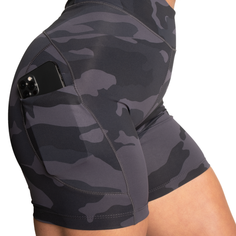 High Waist Shorts, Black Camo-shortsit-Better Bodies-XS-Aminopörssi