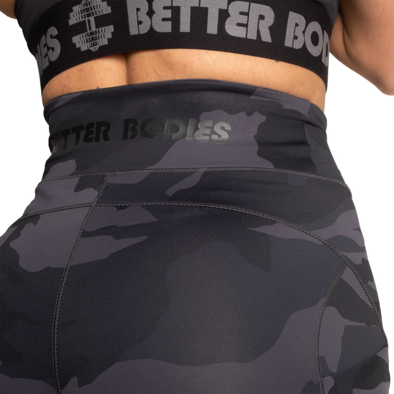 High Waist Shorts, Black Camo-shortsit-Better Bodies-XS-Aminopörssi