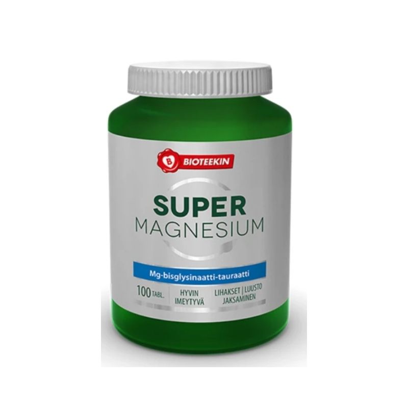 Super Magnesium, 100 tabl.-Magnesium-Bioteekki-Aminopörssi