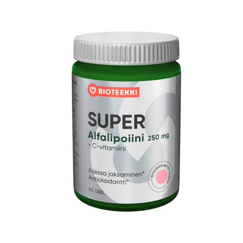 Super Alfalipoiini 250 mg, 120 tabl.-Alfalipoiinihappo-Bioteekki-Aminopörssi
