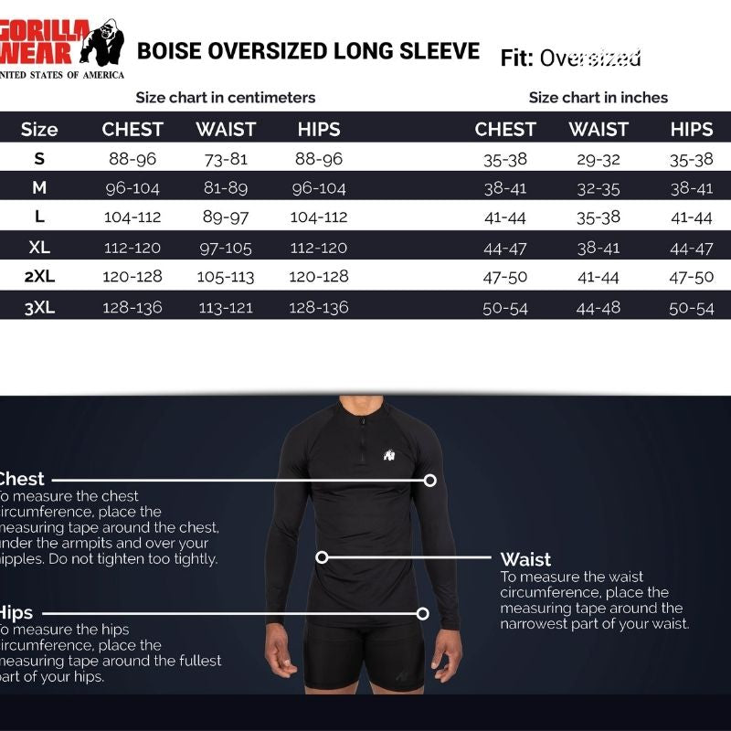 Boise Oversized Long Sleeve, Black-Miesten pitkähihainen-Gorilla Wear-S-Aminopörssi