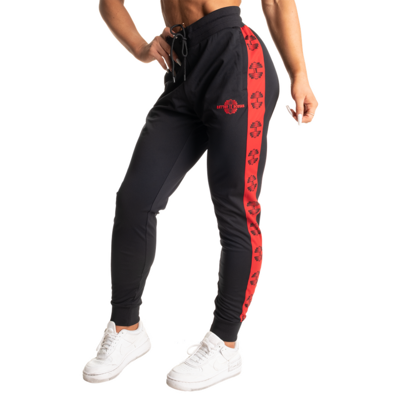 Chelsea track pants, black/red-Naisten housut-Better Bodies-XS-Aminopörssi