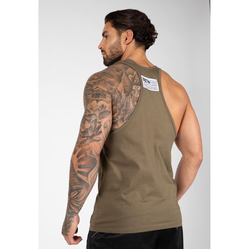 Classic Tank Top - Army Green-Miesten hihattomat paidat-Gorilla Wear-S-Aminopörssi