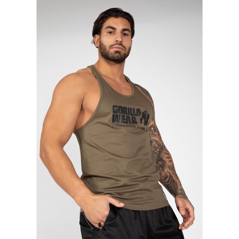 Classic Tank Top - Army Green-Miesten hihattomat paidat-Gorilla Wear-S-Aminopörssi