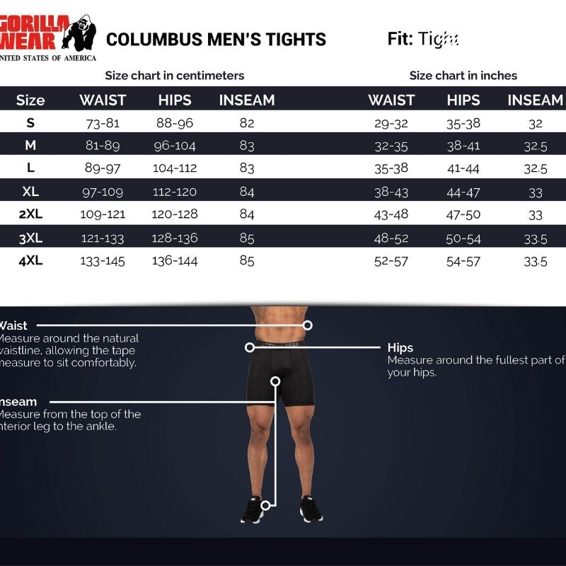 Columbus Men's Tights, Black-Miesten trikoot-Gorilla Wear-S-Aminopörssi