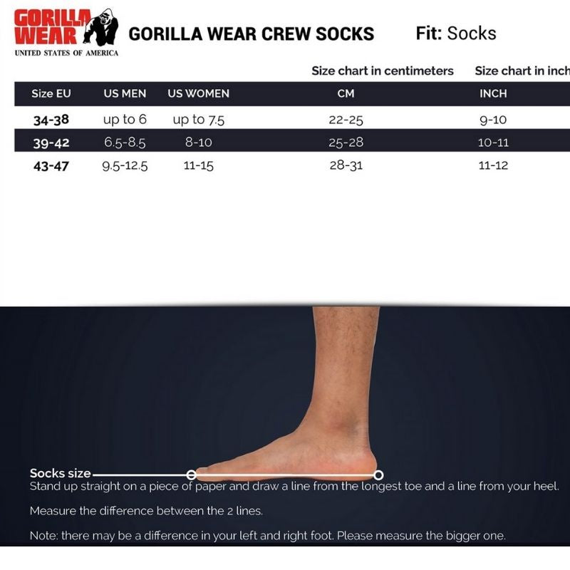 Crew Socks, White-Sukat-Gorilla Wear-34-38-Aminopörssi