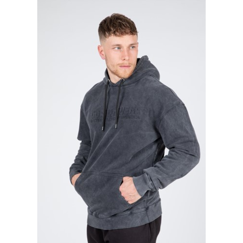 Crowley Men's Oversized Hoodie, washed gray-Miesten hupparit ja pitkähihaiset-Gorilla Wear-S-Aminopörssi