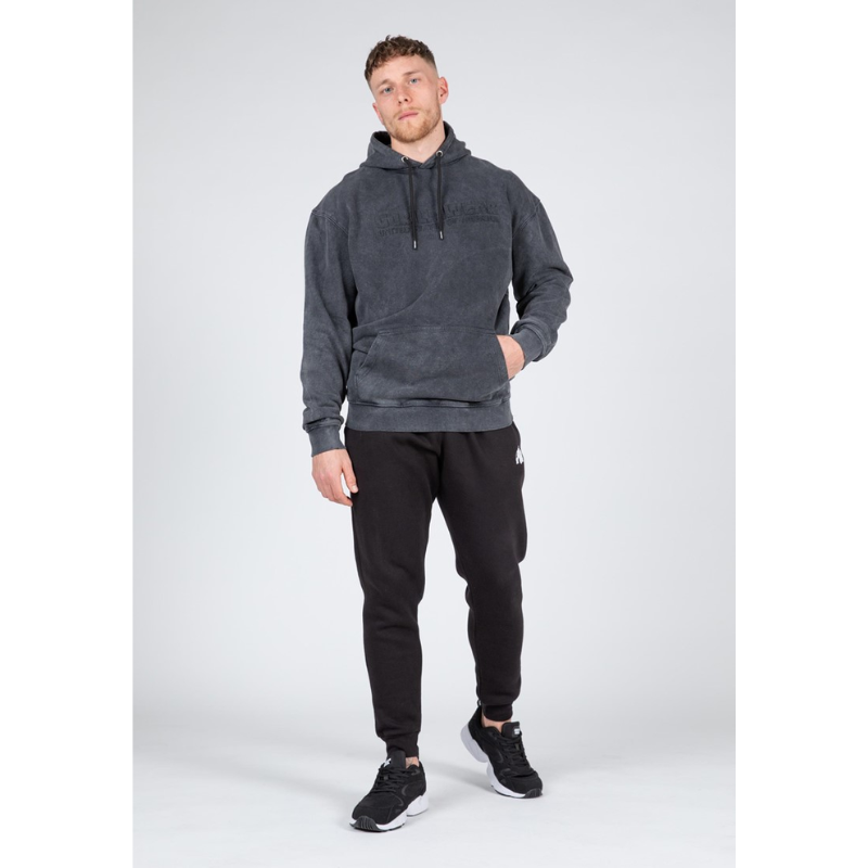 Crowley Men's Oversized Hoodie, washed gray-Miesten hupparit ja pitkähihaiset-Gorilla Wear-S-Aminopörssi