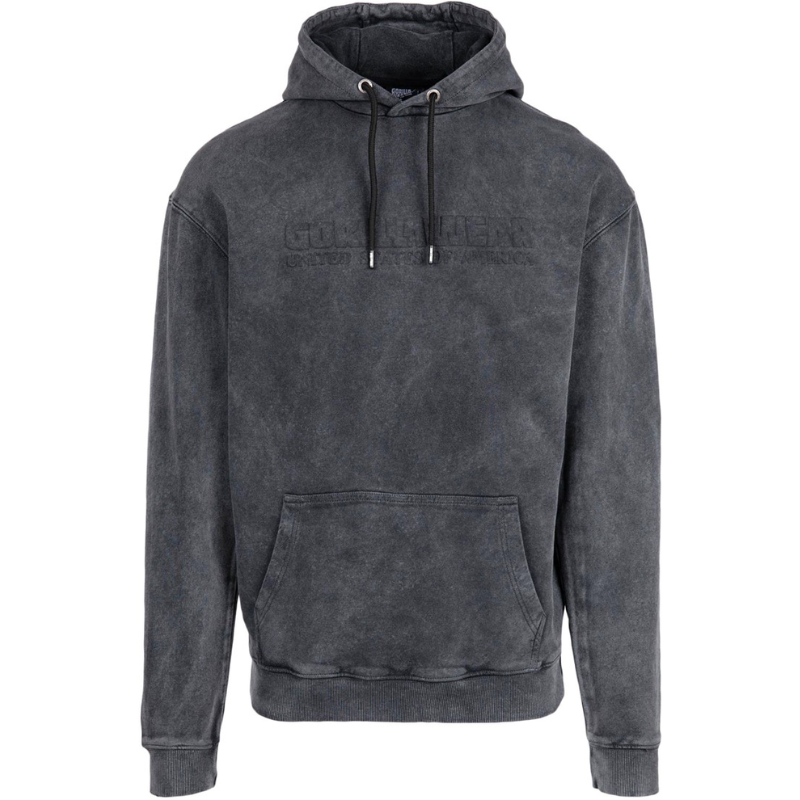 Crowley Men's Oversized Hoodie, washed gray-Miesten hupparit ja pitkähihaiset-Gorilla Wear-S-Aminopörssi