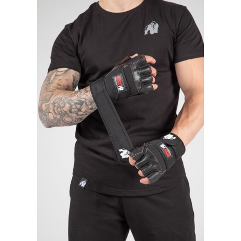 Dallas Wrist Wrap Gloves, black/red stitched-Treenihanska-Gorilla Wear-S-Aminopörssi