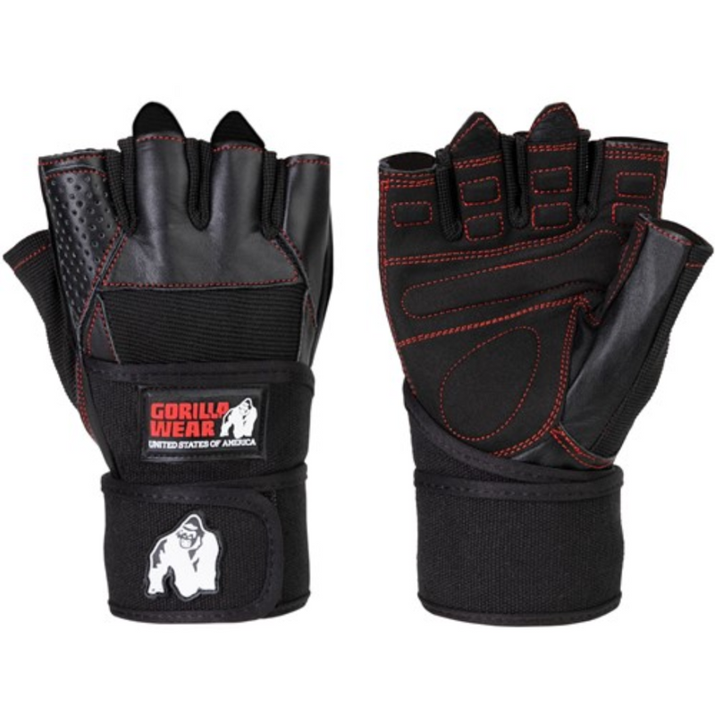 Dallas Wrist Wrap Gloves, black/red stitched-Treenihanska-Gorilla Wear-S-Aminopörssi