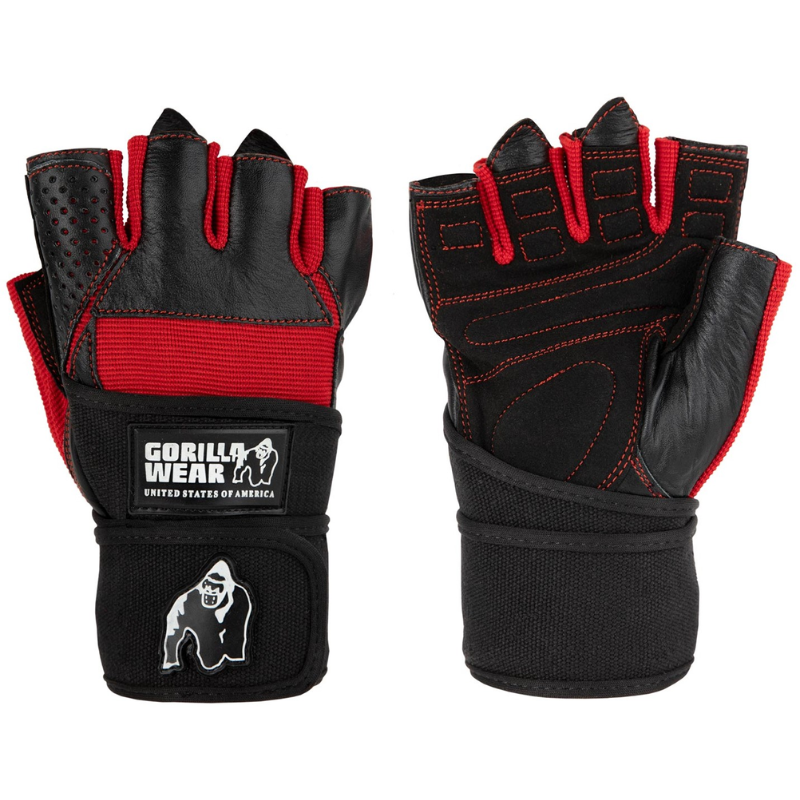 Dallas Wrist Wrap Gloves, black / red-Treenihanska-Gorilla Wear-S-Aminopörssi