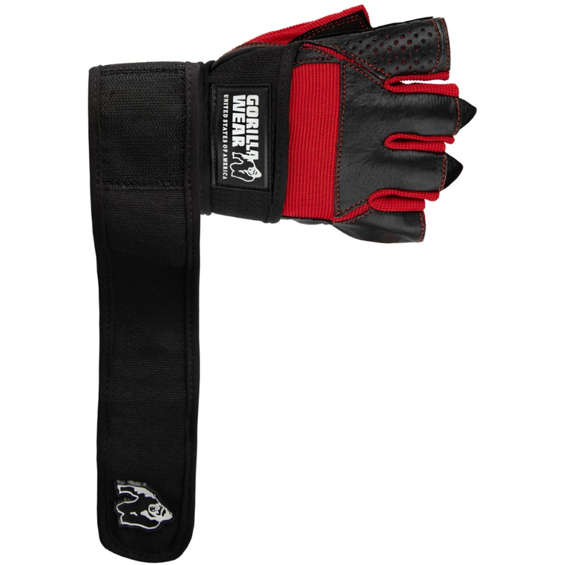 Dallas Wrist Wrap Gloves, black / red-Treenihanska-Gorilla Wear-S-Aminopörssi