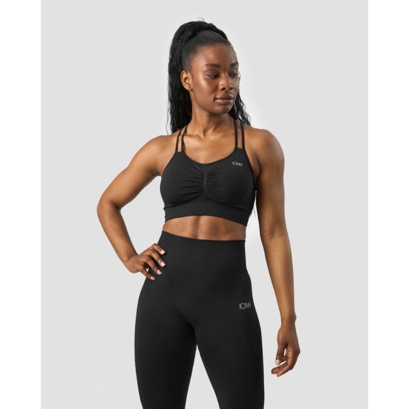 Define Seamless Scrunch Sports Bra, Black-Naisten urheiluliivit-ICANIWILL-XS-Aminopörssi