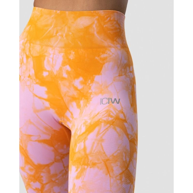 Define Seamless Tie Dye Tights Sunset Beach-Naisten trikoot ja leggingsit-ICANIWILL-XS-Aminopörssi