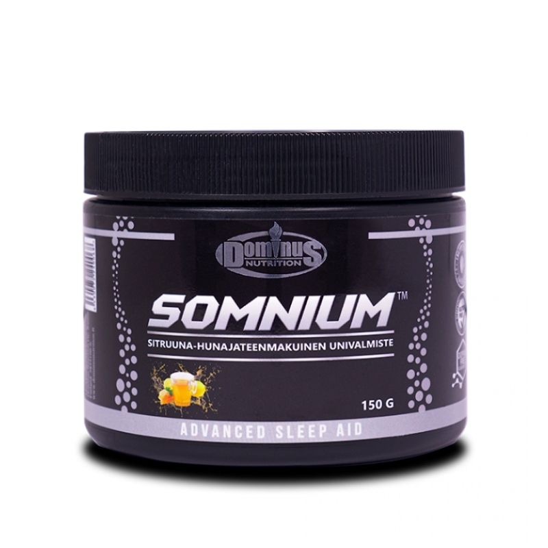 SOMNIUM™, 150 g-Melatoniini-Aminohapot-Dominus Nutrition-Sitruuna-hunajatee-Aminopörssi