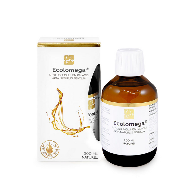 Ecolomega® maustamaton kalaöljy 200 ml-Kalaöljy-Ecolomega-Aminopörssi