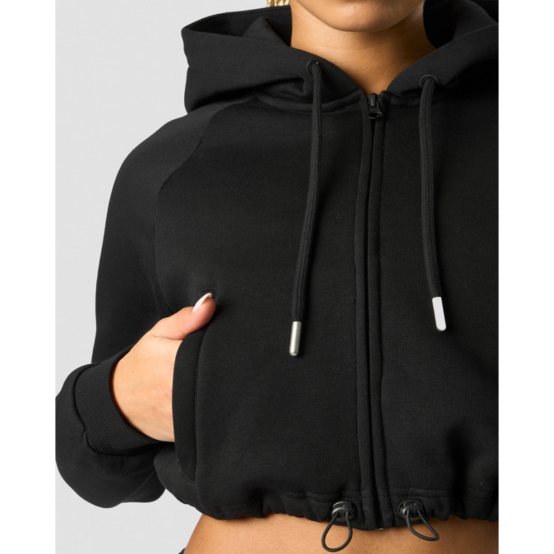 Everyday Cropped Hoodie Wmn Black-Naisten pitkähihaiset ja hupparit-ICANIWILL-S-Aminopörssi