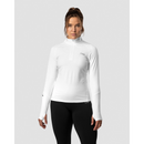 Everyday Long Sleeve 1/4 Stripe Zipper White-Naisten pitkähihaiset ja hupparit-ICANIWILL-XS-Aminopörssi