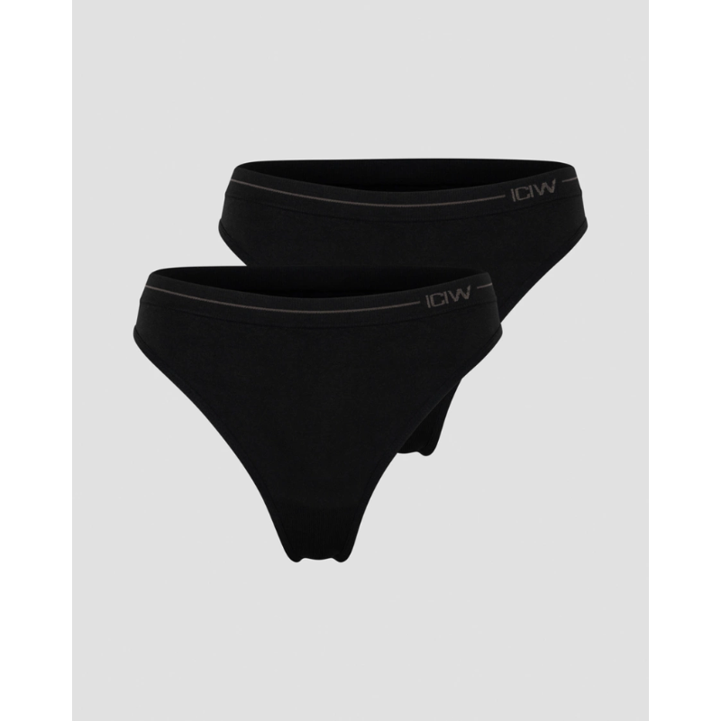 Everyday Seamless Thong 2-pack, black-Naisten alusasut-ICANIWILL-XS-Aminopörssi