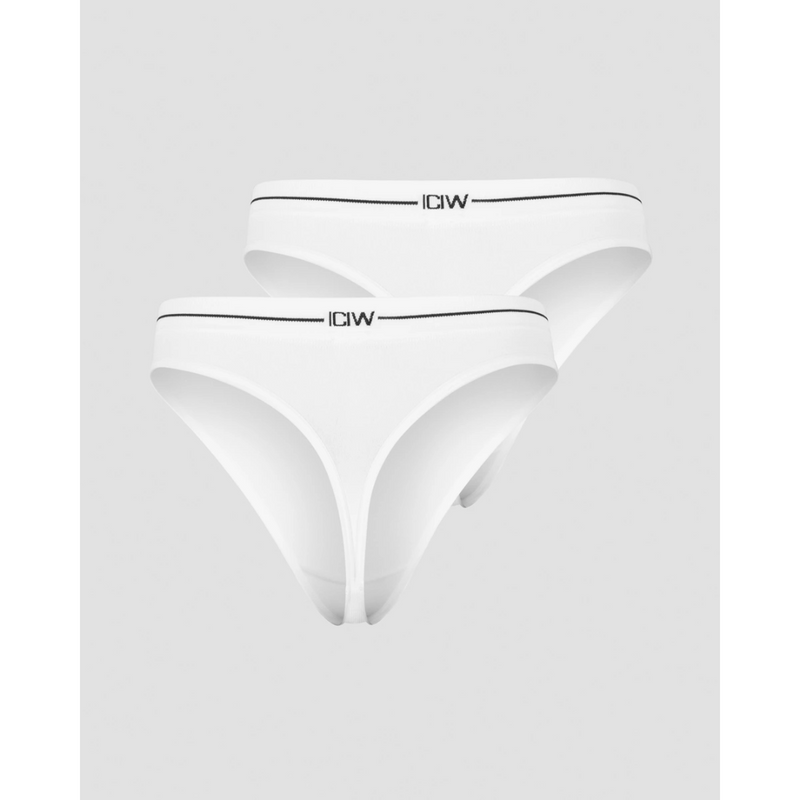 Everyday Seamless Thong 2-pack, white-Naisten alusasut-ICANIWILL-XS-Aminopörssi