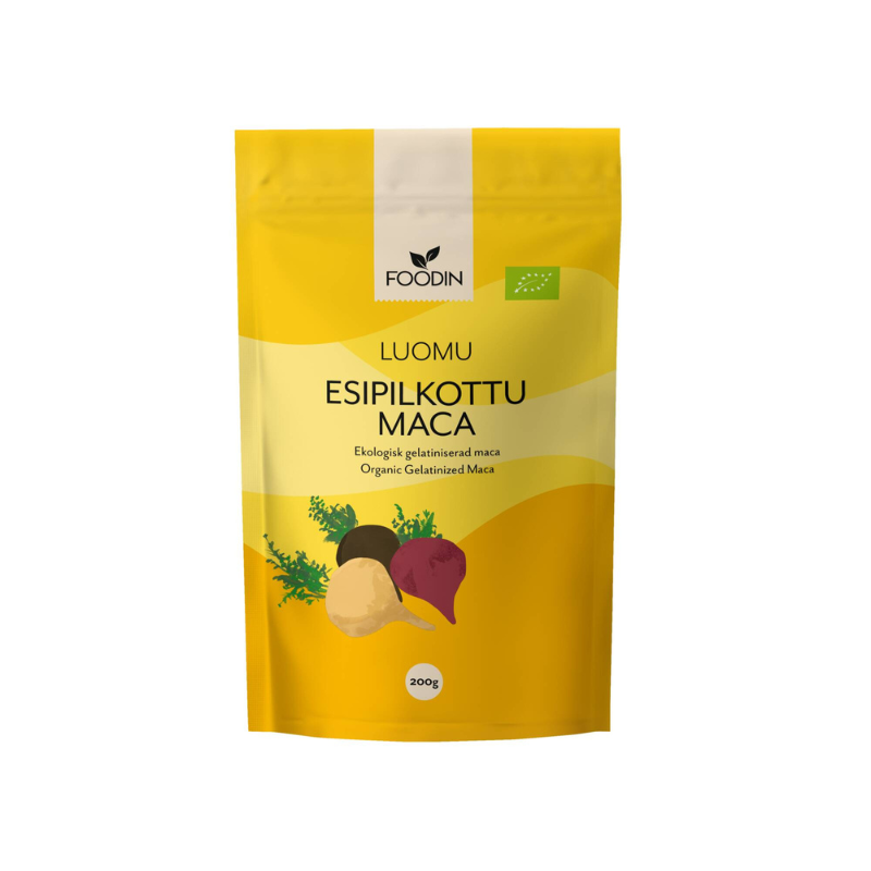 Maca esipilkottu luomu, 200 g-Maca-Foodin-Aminopörssi