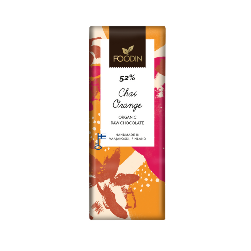 Raakasuklaa, 40 g-Suklaa-Foodin-Chai Orange-Aminopörssi