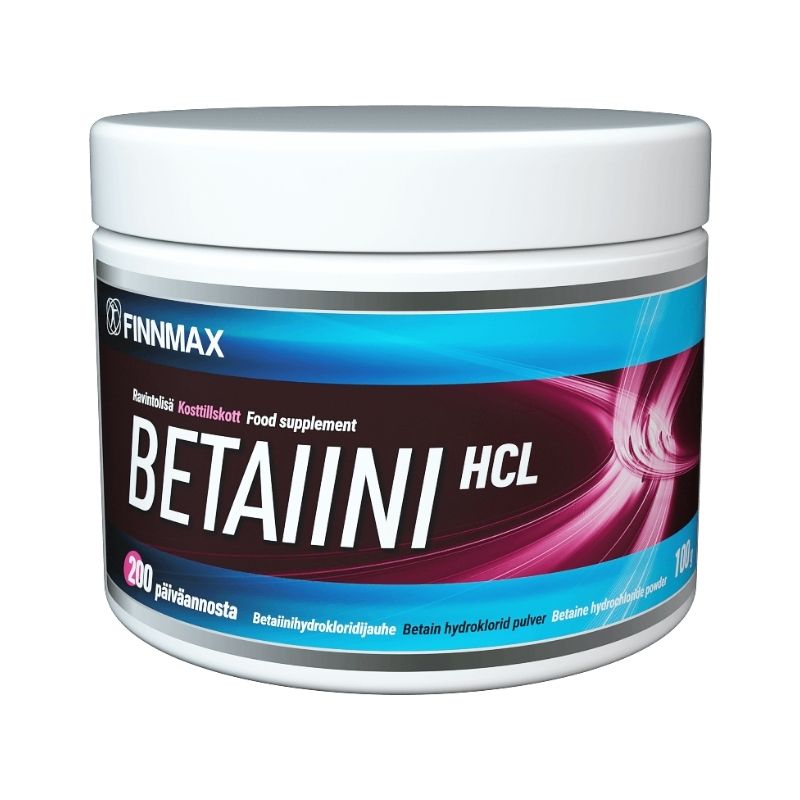 Betaiini HCL, 100 g-Vatsa ja suolisto-FinnMax-Aminopörssi