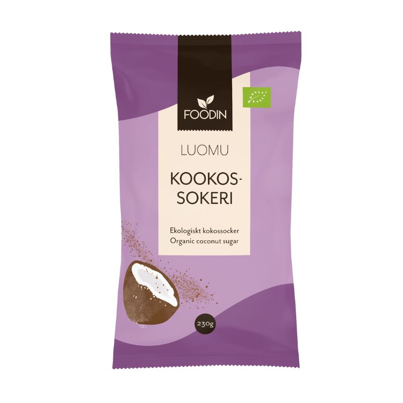 Kookossokeri luomu, 230 g-Makeutus-Foodin-Aminopörssi