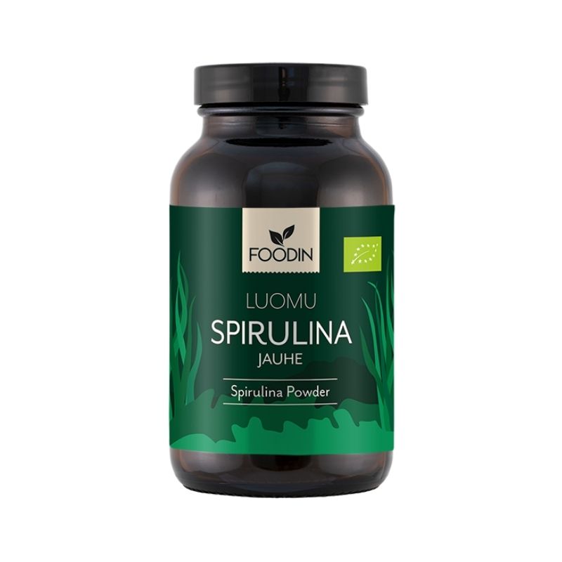 Spirulina jauhe 120 g-Vihertuote-Foodin-Aminopörssi