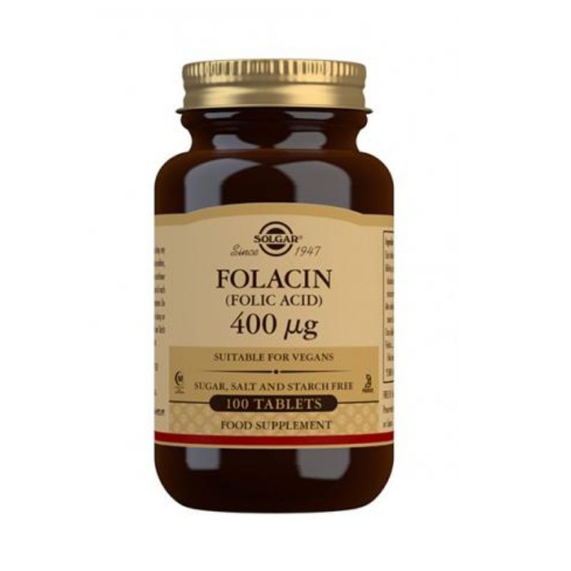 Folacin (folic acid) 400 µg, 100 tabl.-Foolihappo-Solgar-Aminopörssi