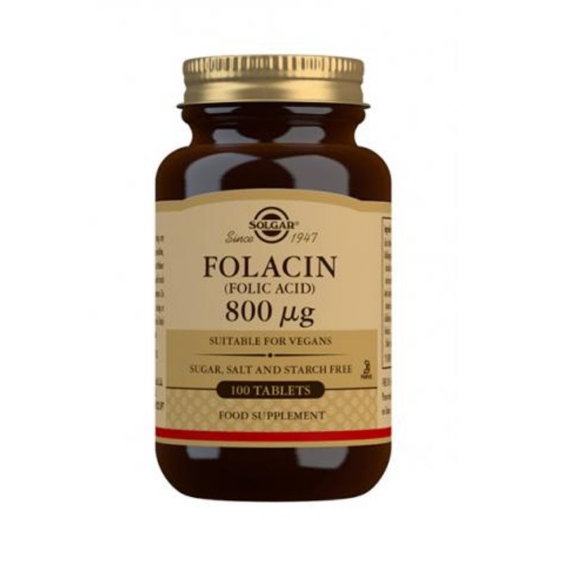 Folacin (folic acid) 800 µg, 100 tabl.-Foolihappo-Solgar-Aminopörssi