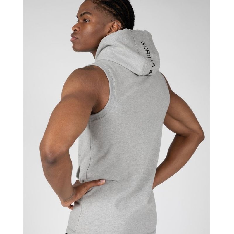 Lincoln Sleeveless Hoodie, Gray-Miesten hihaton huppari-Gorilla Wear-S-Aminopörssi