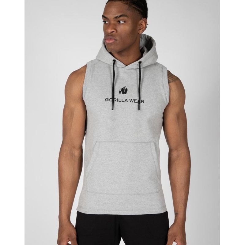 Lincoln Sleeveless Hoodie, Gray-Miesten hihaton huppari-Gorilla Wear-S-Aminopörssi