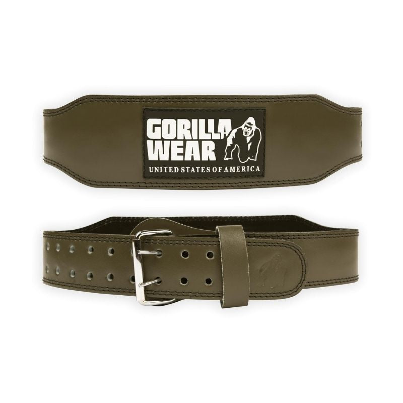 4 Inch Padded Leather Lifting Belt, army green-Nostovyö-Gorilla Wear-S/M-Aminopörssi