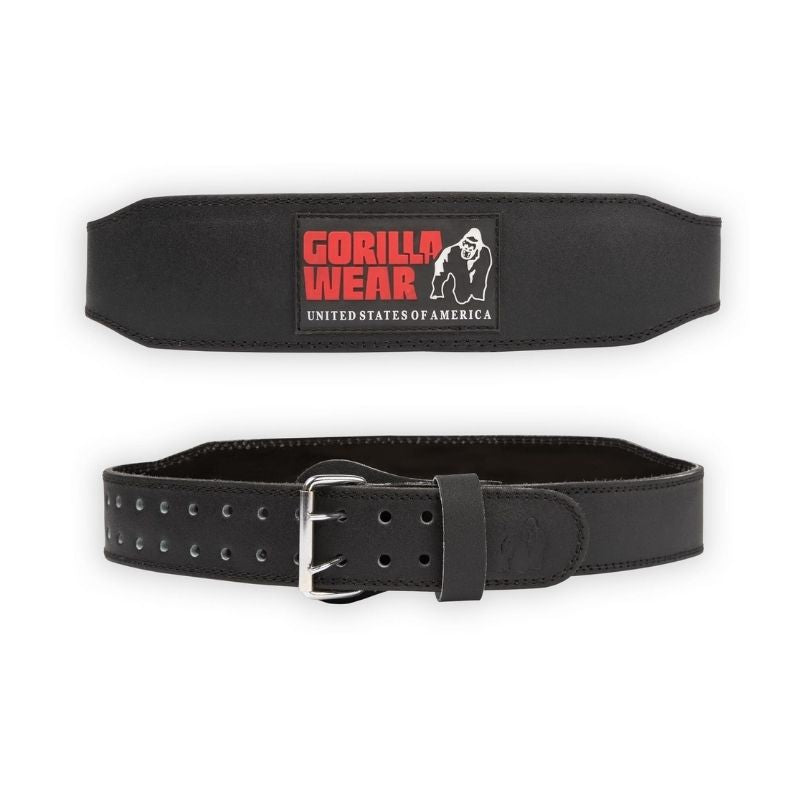 4 Inch Padded Leather Lifting Belt, black/red-Nostovyö-Gorilla Wear-S/M-Aminopörssi