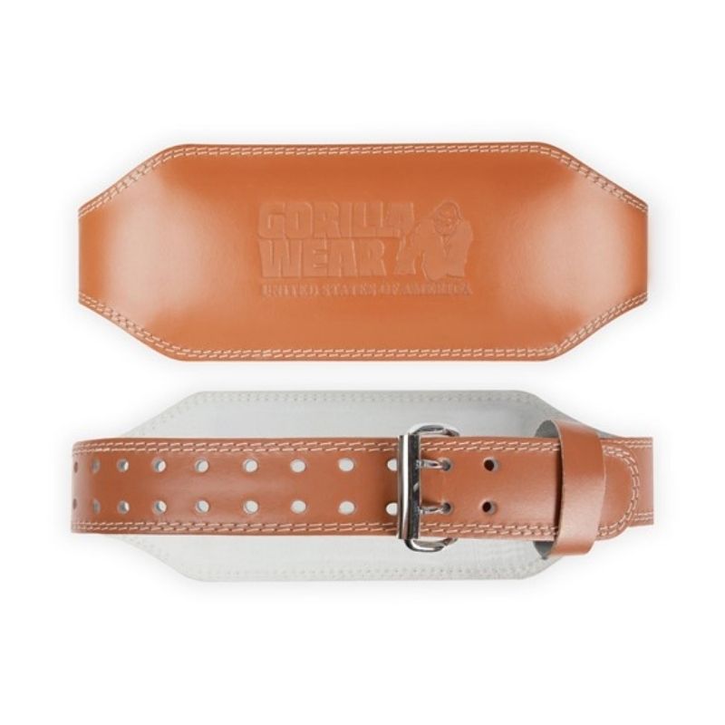6 Inch Padded Leather Lifting Belt, brown-Nostovyö-Gorilla Wear-S/M-Aminopörssi
