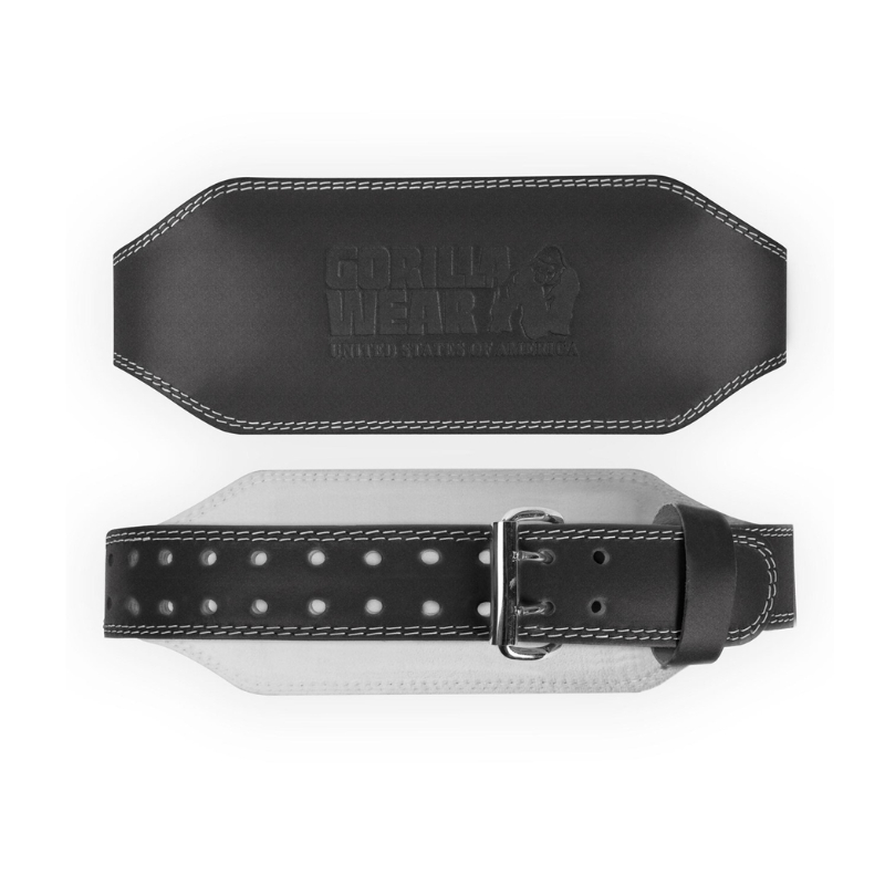 6 Inch Padded Leather Lifting Belt, black/black-Nostovyö-Gorilla Wear-S/M-Aminopörssi