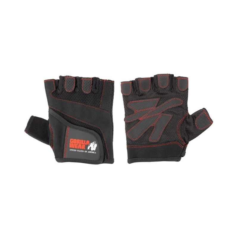 Women's Fitness Gloves, black/red stitched-Naisten treenihanska-Gorilla Wear-S-Aminopörssi