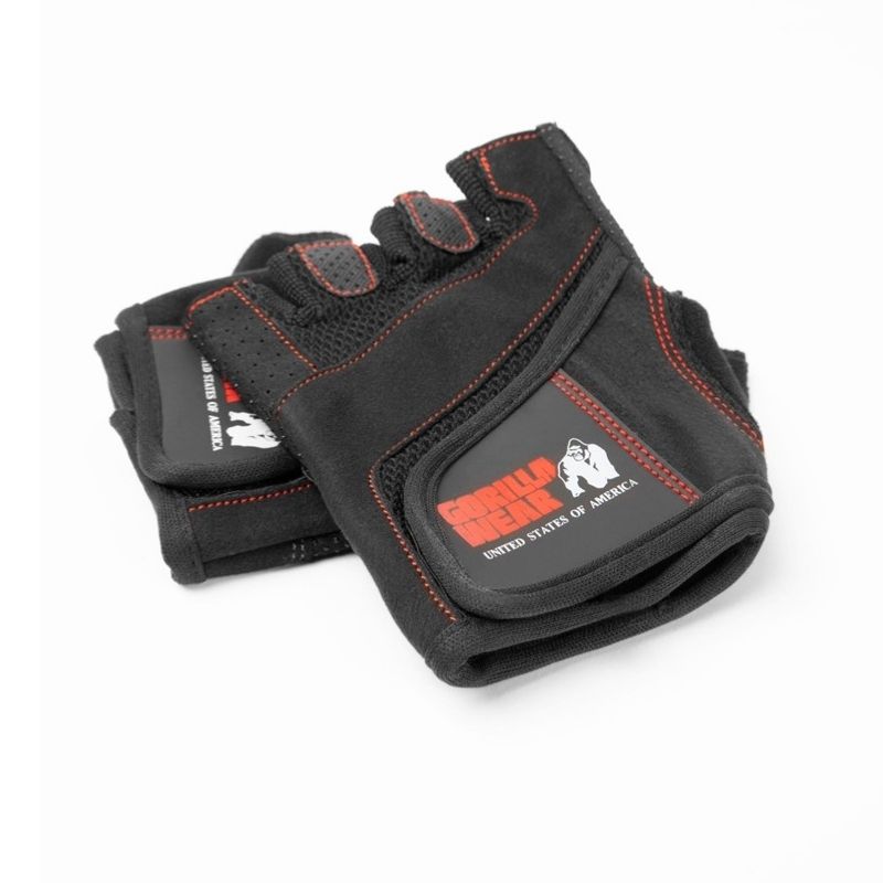 Women's Fitness Gloves, black/red stitched-Naisten treenihanska-Gorilla Wear-S-Aminopörssi