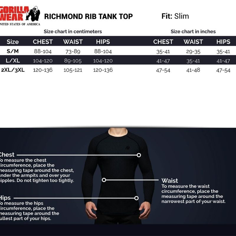 Richmond Rib Tank Top, musta/harmaa-Miesten hihaton-Gorilla Wear-S/M-Aminopörssi