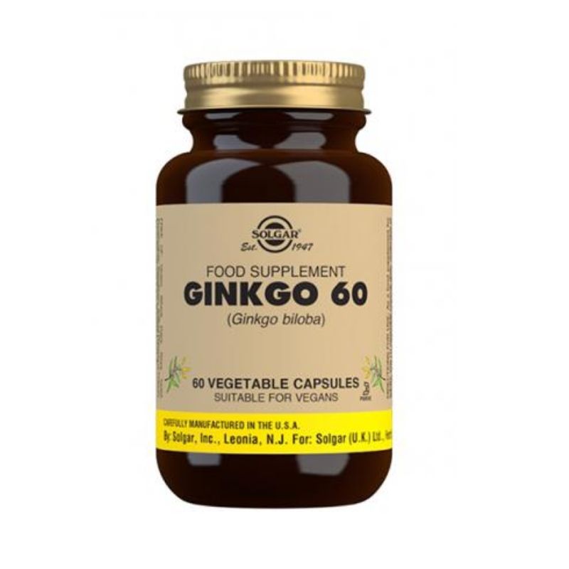 Ginkgo 60 (Ginkgo Biloba), 60 kaps.-Yrttivalmiste-Solgar-Aminopörssi