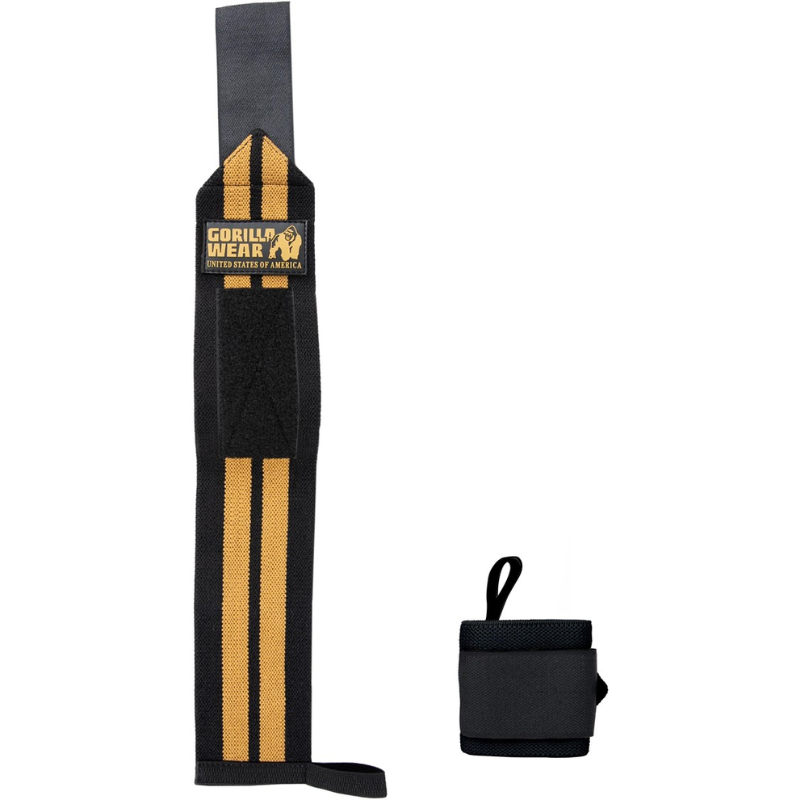 Wrist Wraps PRO, Black/Gold-Ranneside-Gorilla Wear-Aminopörssi