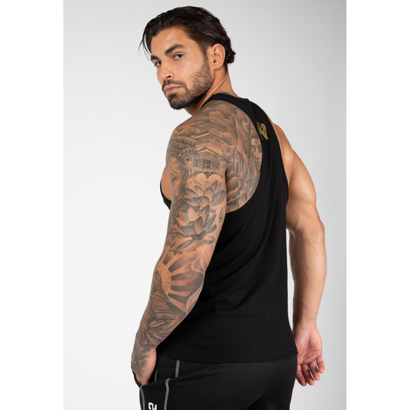 Classic Tank Top - Black/Gold-Miesten hihattomat paidat-Gorilla Wear-S-Aminopörssi