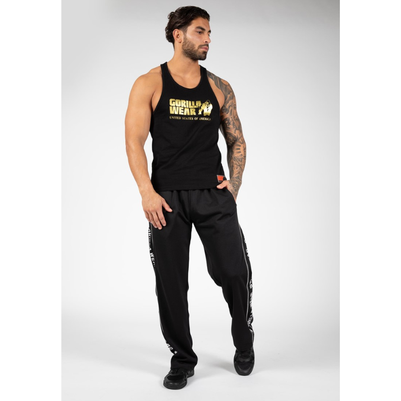 Classic Tank Top - Black/Gold-Miesten hihattomat paidat-Gorilla Wear-S-Aminopörssi