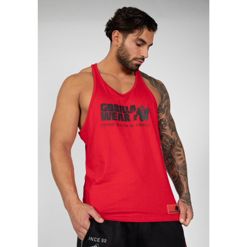 Classic Tank Top - Red-Miesten hihattomat paidat-Gorilla Wear-S-Aminopörssi