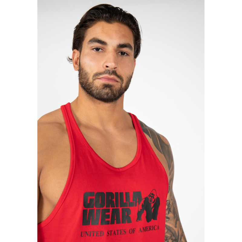 Classic Tank Top - Red-Miesten hihattomat paidat-Gorilla Wear-S-Aminopörssi